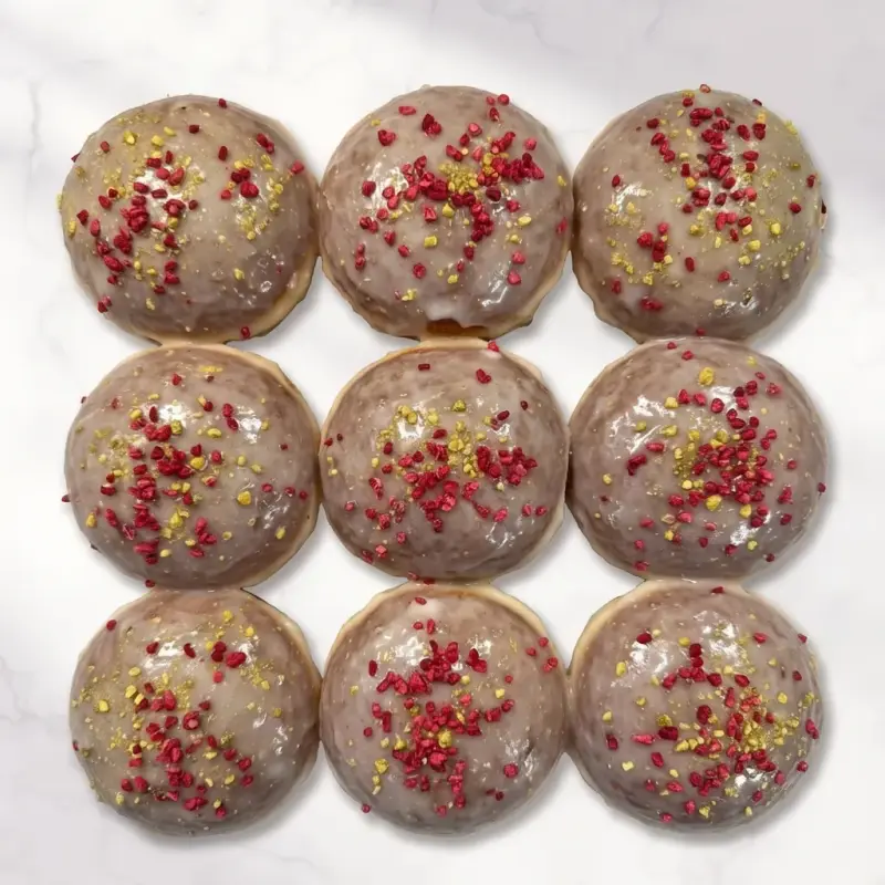 Pączki z lukrem malinowo-pistacjowe - Pracownia Cukiernicza Kania Lublin